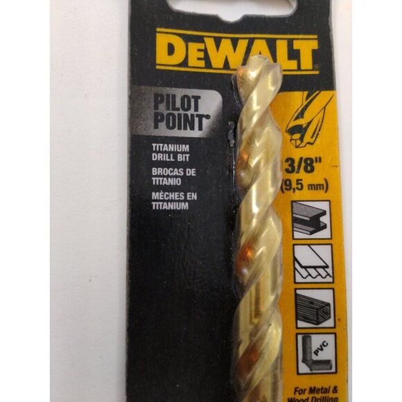 DeWalt DW1390 Pilot Point Drill Bit 3/8” Diameter x 3-1/4” Flute Length - Picture 4 of 9